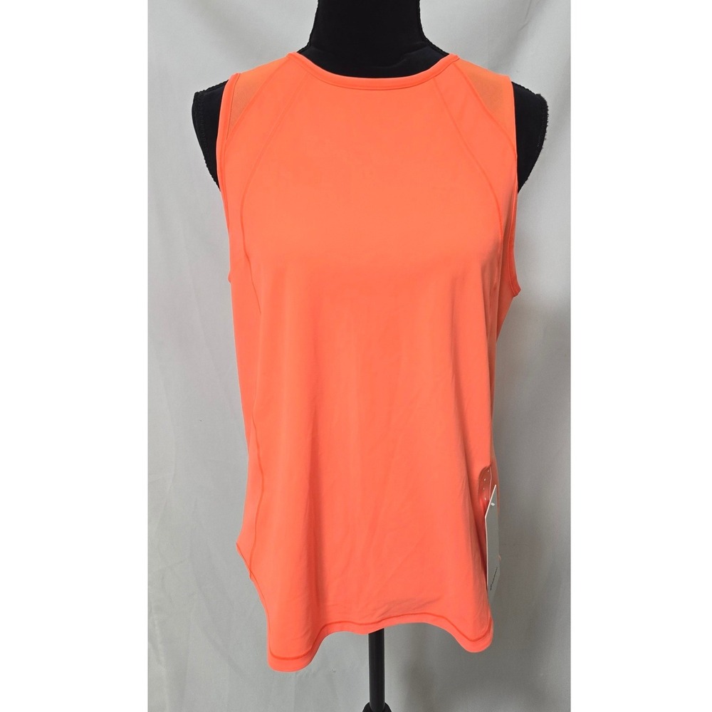 Lululemon women 10 sculpt tank top neon orange HIOR mesh reflective workout - Picture 2 of 8